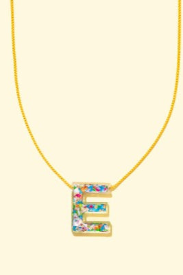 Taylor Elliott | Rainbow Confetti Letter Necklace