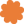 Orange flower-like shape with rounded edges centered near a horizontal line