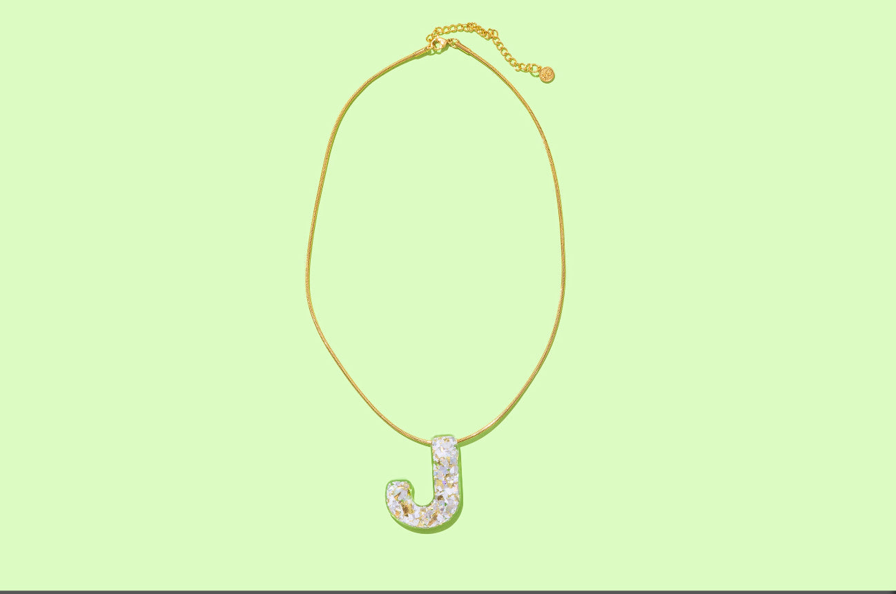 Taylor Elliott | Pearl Confetti Letter Necklace