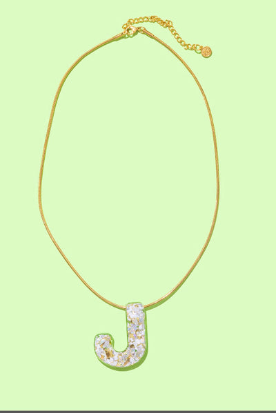 Taylor Elliott | Pearl Confetti Letter Necklace