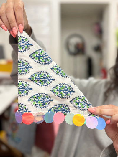 Blue Bird Sequin Bandana