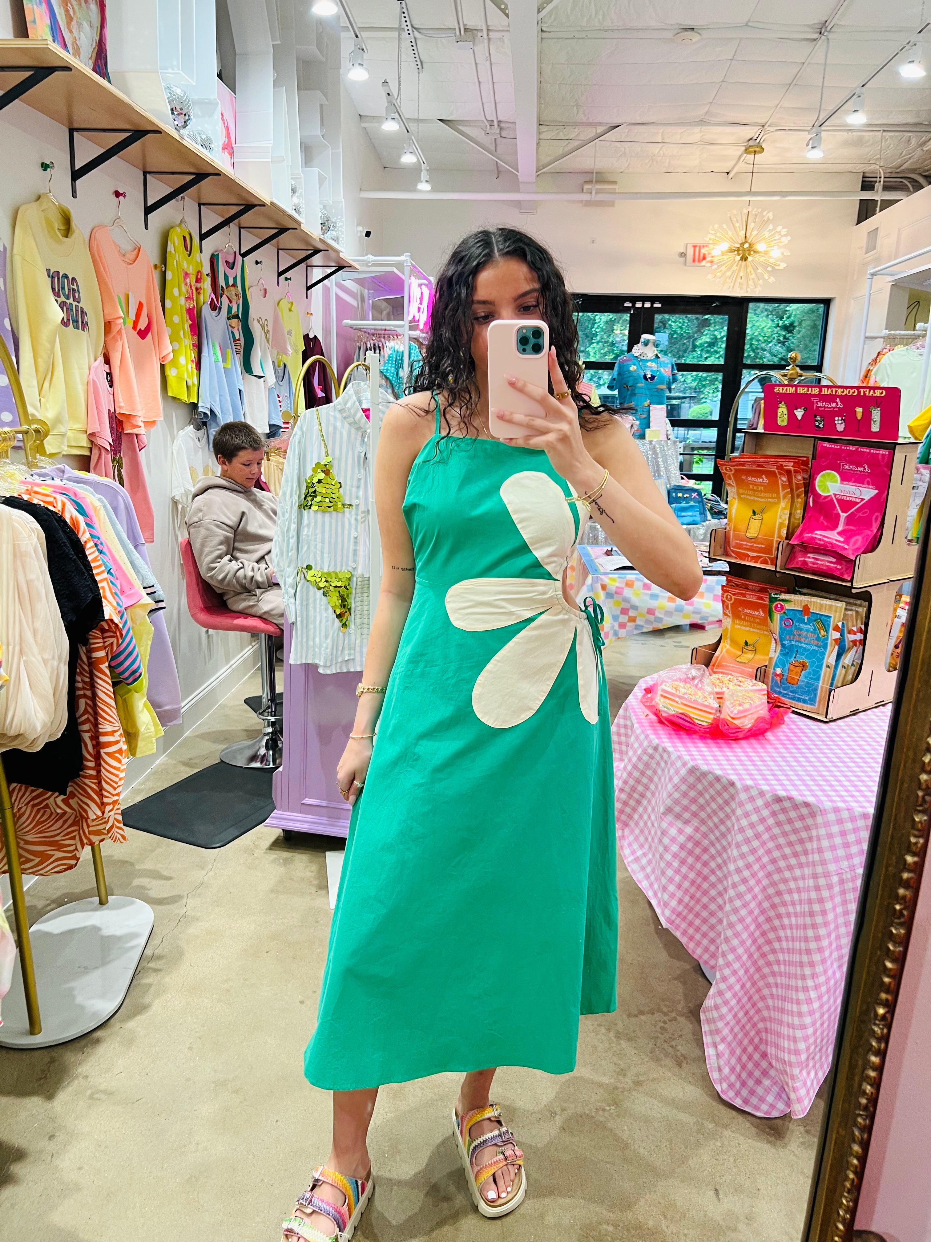 Green Cutout dress