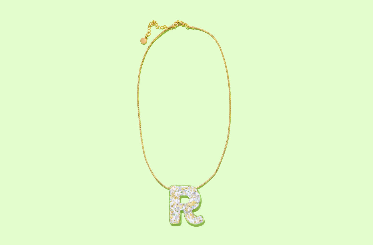 Taylor Elliott | Pearl Confetti Letter Necklace