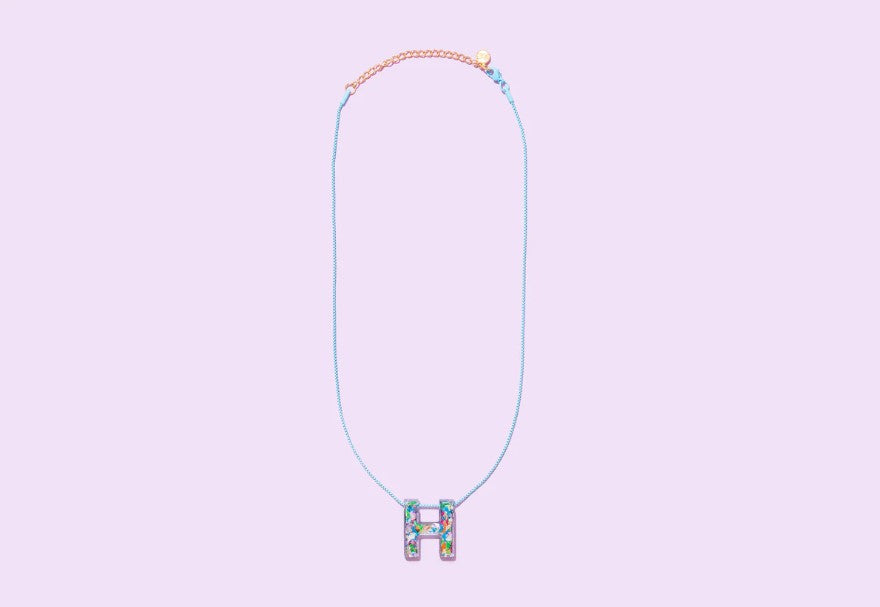 Taylor Elliott | Rainbow Confetti Letter Necklace