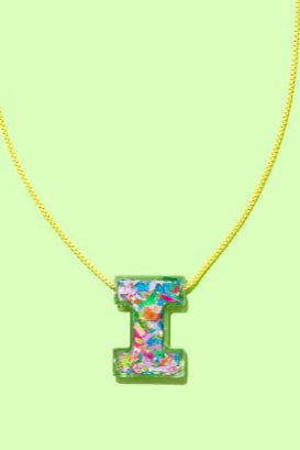 Taylor Elliott | Rainbow Confetti Letter Necklace