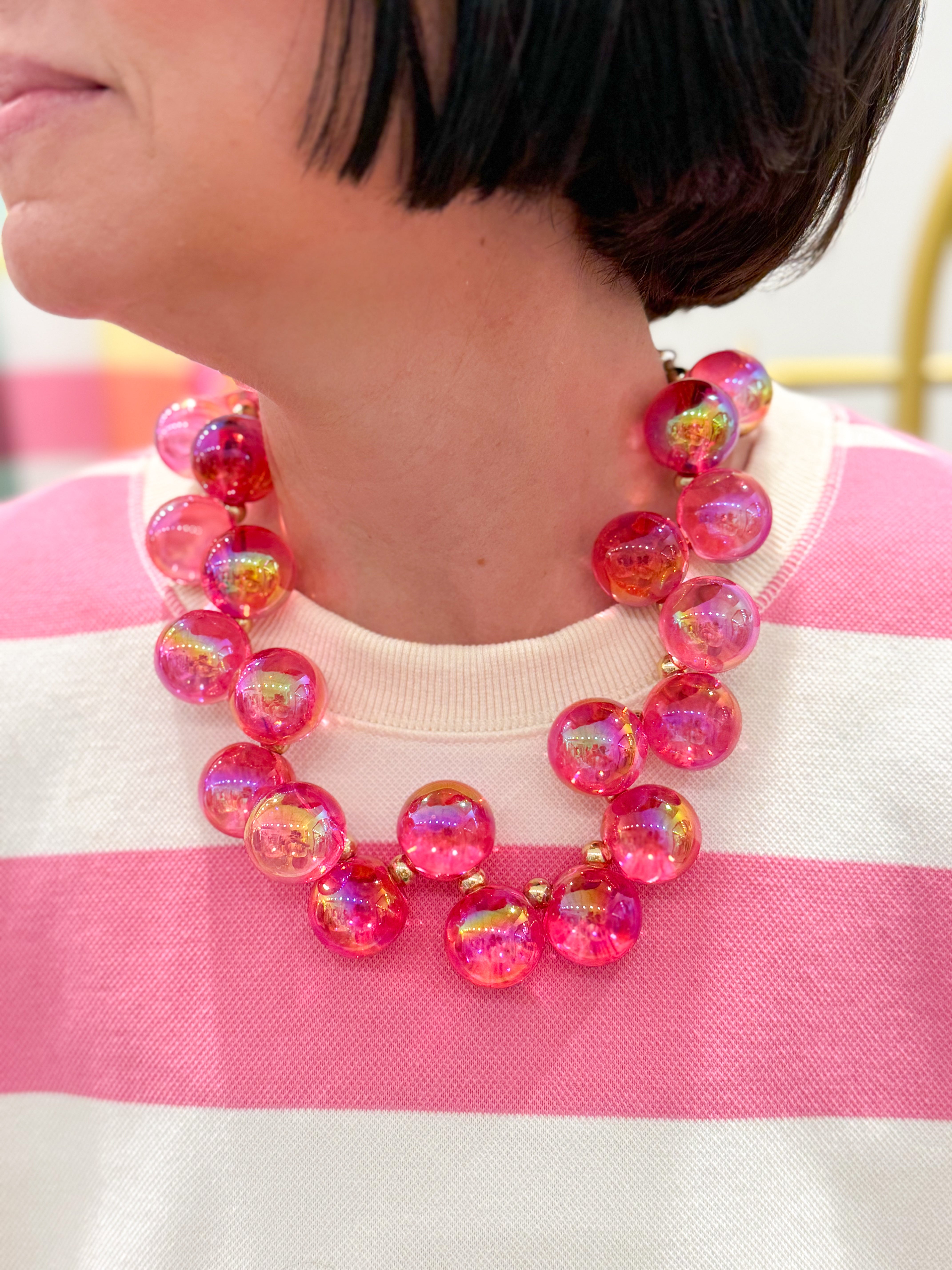 Bubble Necklace Hot Pink