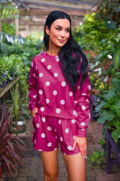 Luna Luxe Pullover Set Pink Polka Dot | Reg & Plus