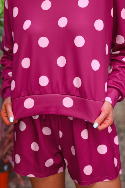Luna Luxe Pullover Set Pink Polka Dot | Reg & Plus