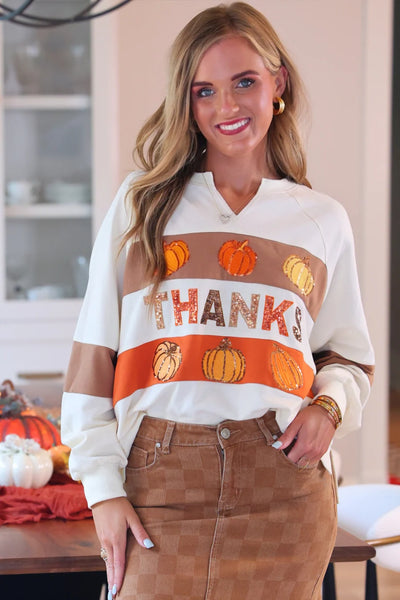 Pre Order Thanks Pumpkin Pullover | Reg & Plus