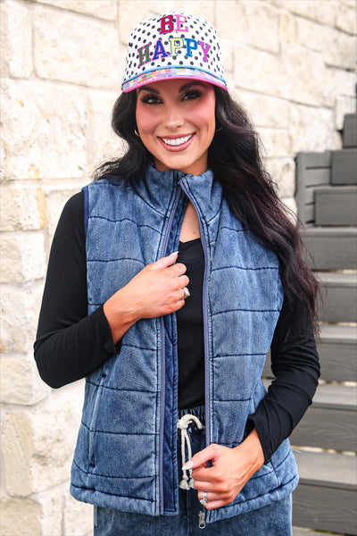 Preorder Refined Denim Puffer Vest