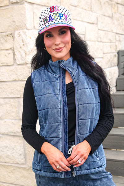 Preorder Refined Denim Puffer Vest