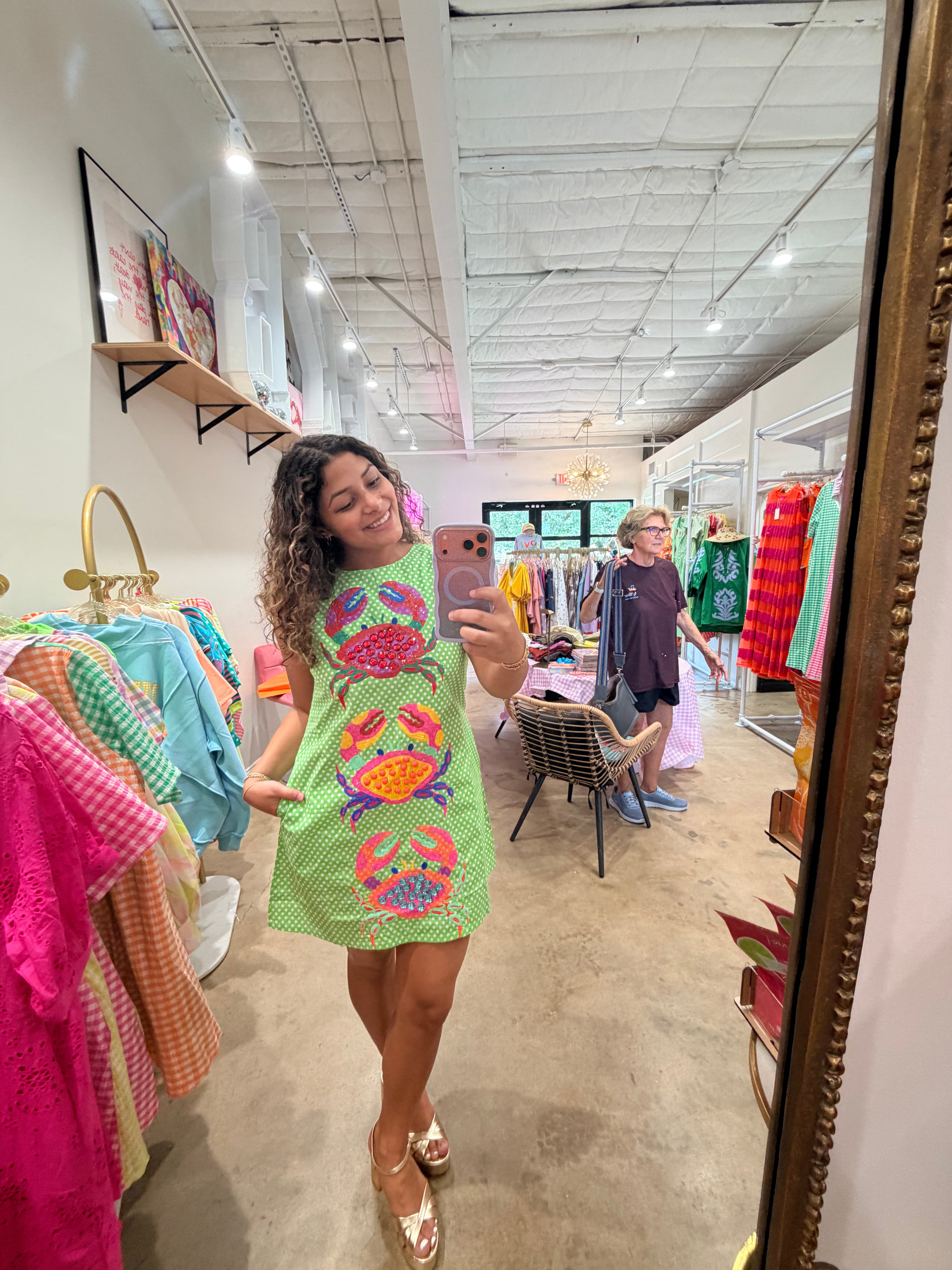 QUEEN OF SPARKLES | Polka Dot Multi Color Crab dress