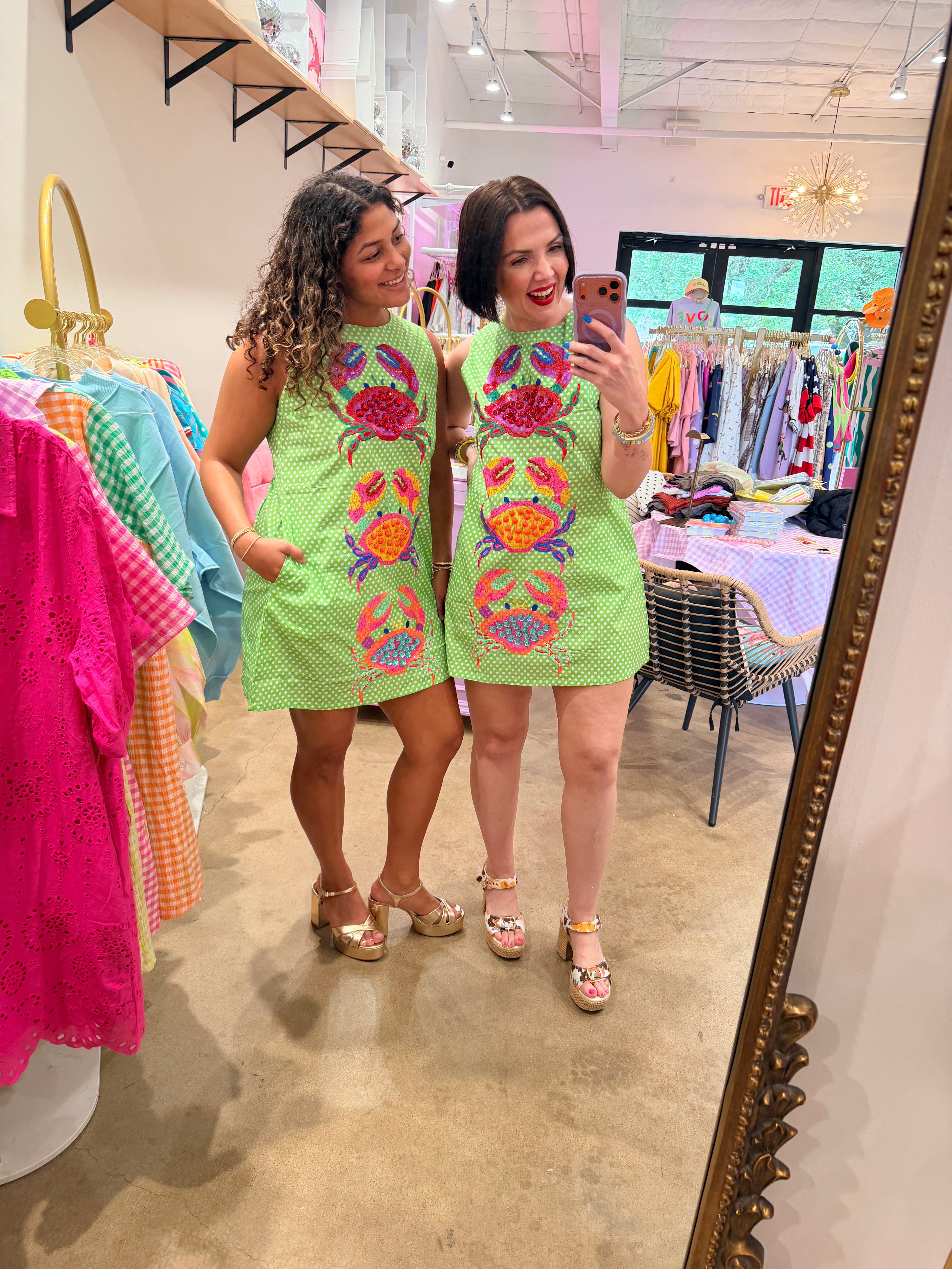 QUEEN OF SPARKLES | Polka Dot Multi Color Crab dress