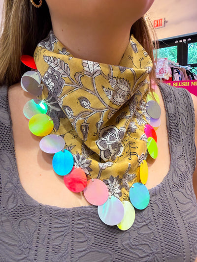 Natural Sequin Bandana
