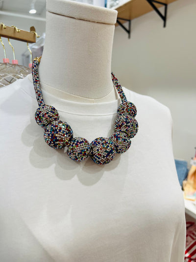 Rainbow Disco Ball Necklace