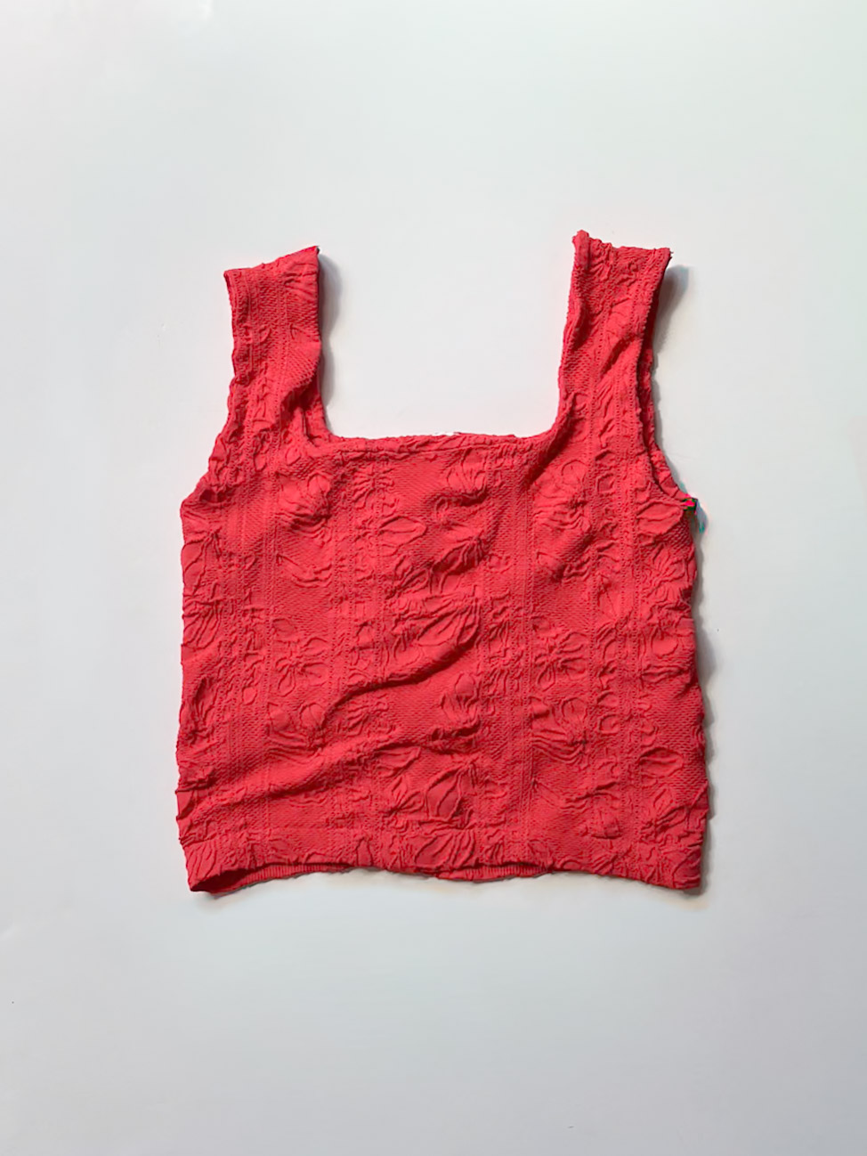 Double Lace Square Crop Top | Red