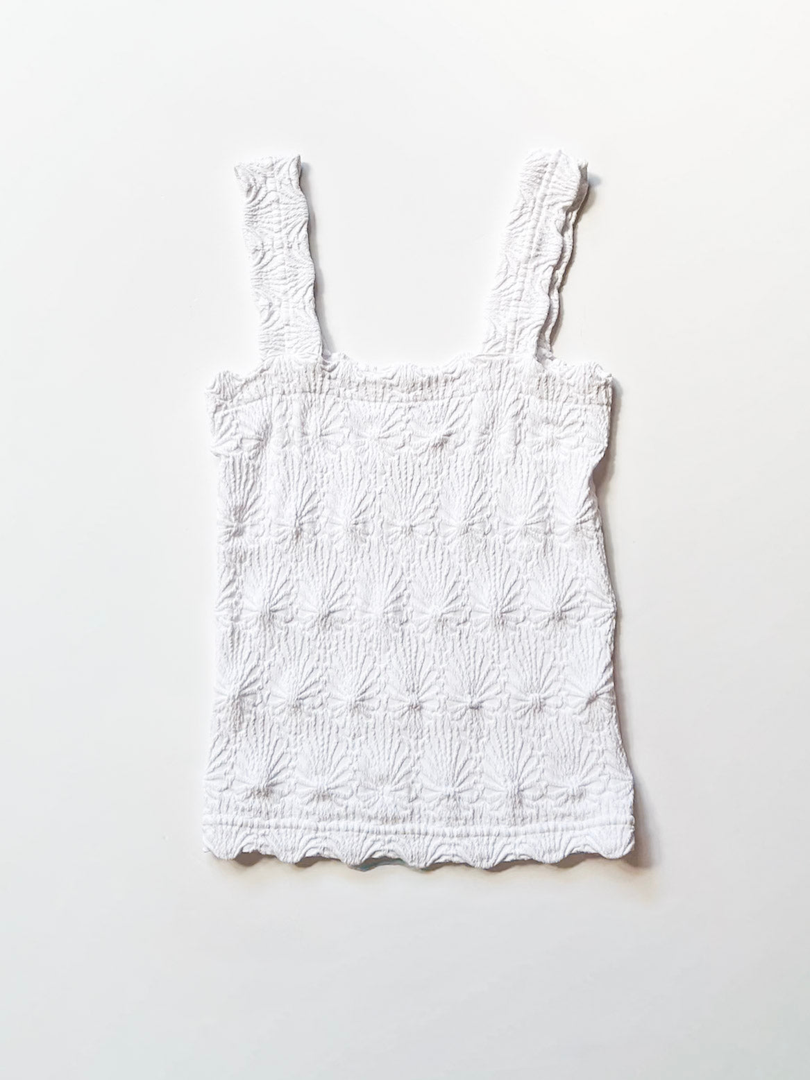 Super Stretch Krinkle Tank | White