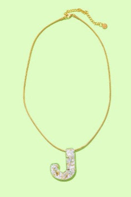 Taylor Elliott | Rainbow Confetti Letter Necklace