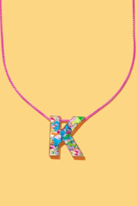 Taylor Elliott | Rainbow Confetti Letter Necklace
