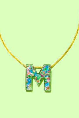 Taylor Elliott | Rainbow Confetti Letter Necklace