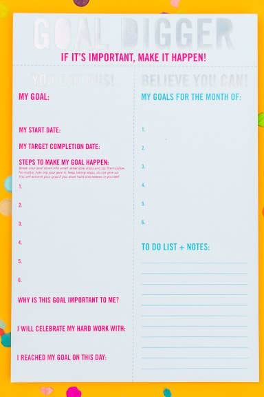 Taylor Elliott | Goal Digger Goal Setting Notepad