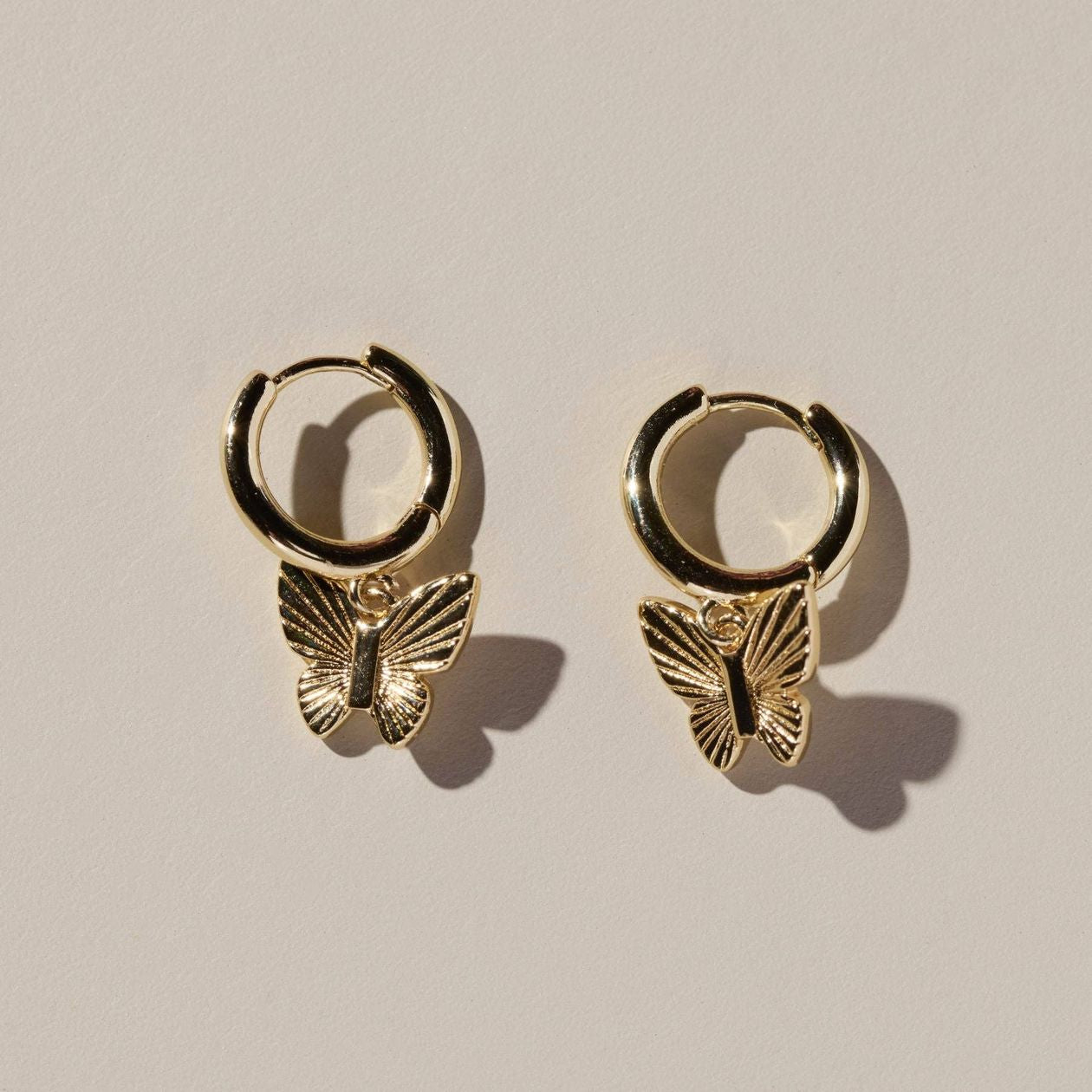 Nickel and Suede | Butterfly Huggies