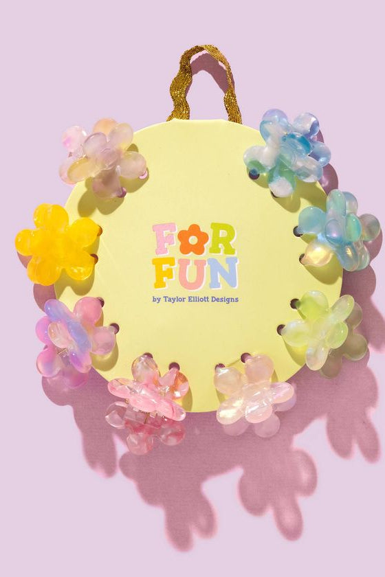 Taylor Elliott | Claw Hair Clip Set - Mini - Asst Flowers - 8 Pcs
