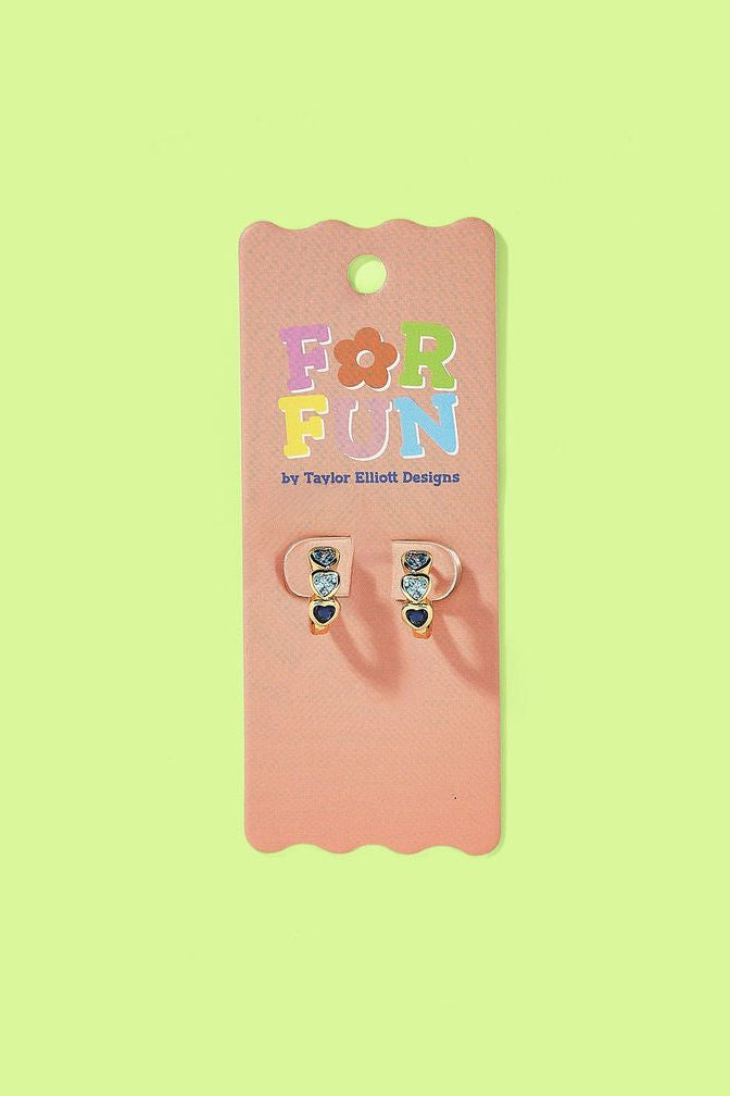 Taylor Elliott | For Fun- Lettie Blue Huggie Earrings
