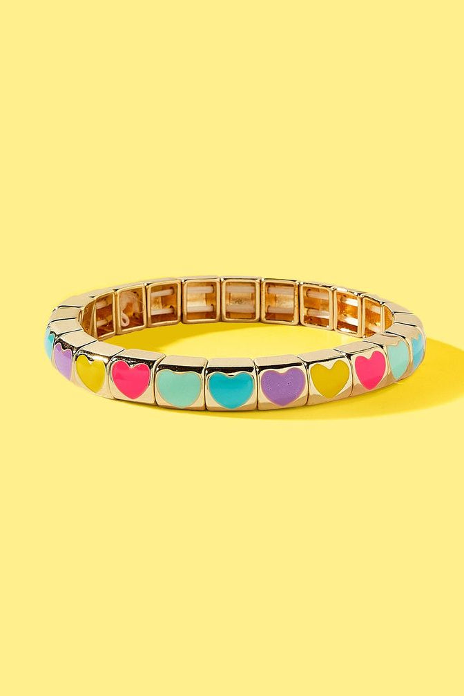 Taylor Elliott | Amore Painted Colorful Hearts Bracelet
