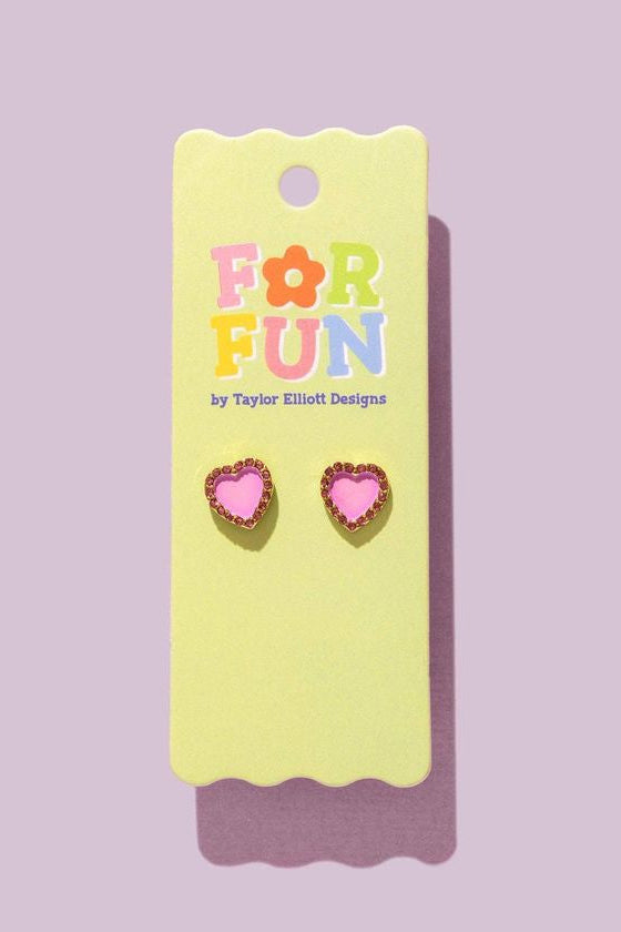Taylor Elliott | For Fun - Harper Purple Heart Stud Earrings