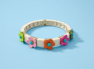 Taylor Elliott | Flowers W/ Pearls - Poppy Bracelet