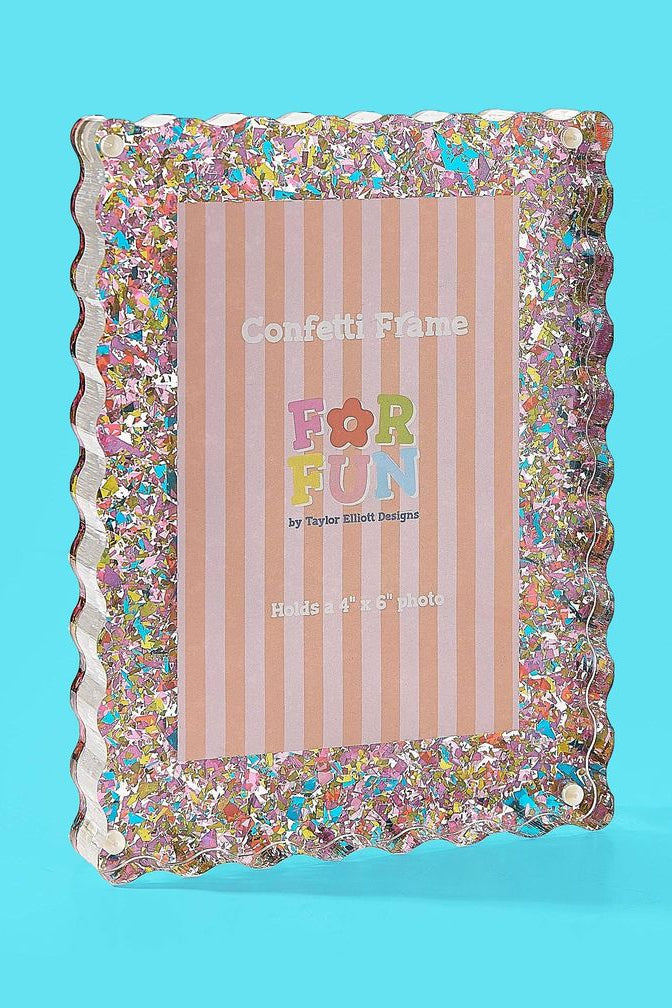 Taylor Elliott | For Fun - Acrylic Picture Frame 4 x 6 - Happy Confetti