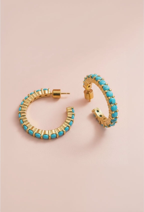 Taylor Elliott | Small Turquoise Stones - Brinn Earrings