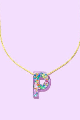 Taylor Elliott | Rainbow Confetti Letter Necklace
