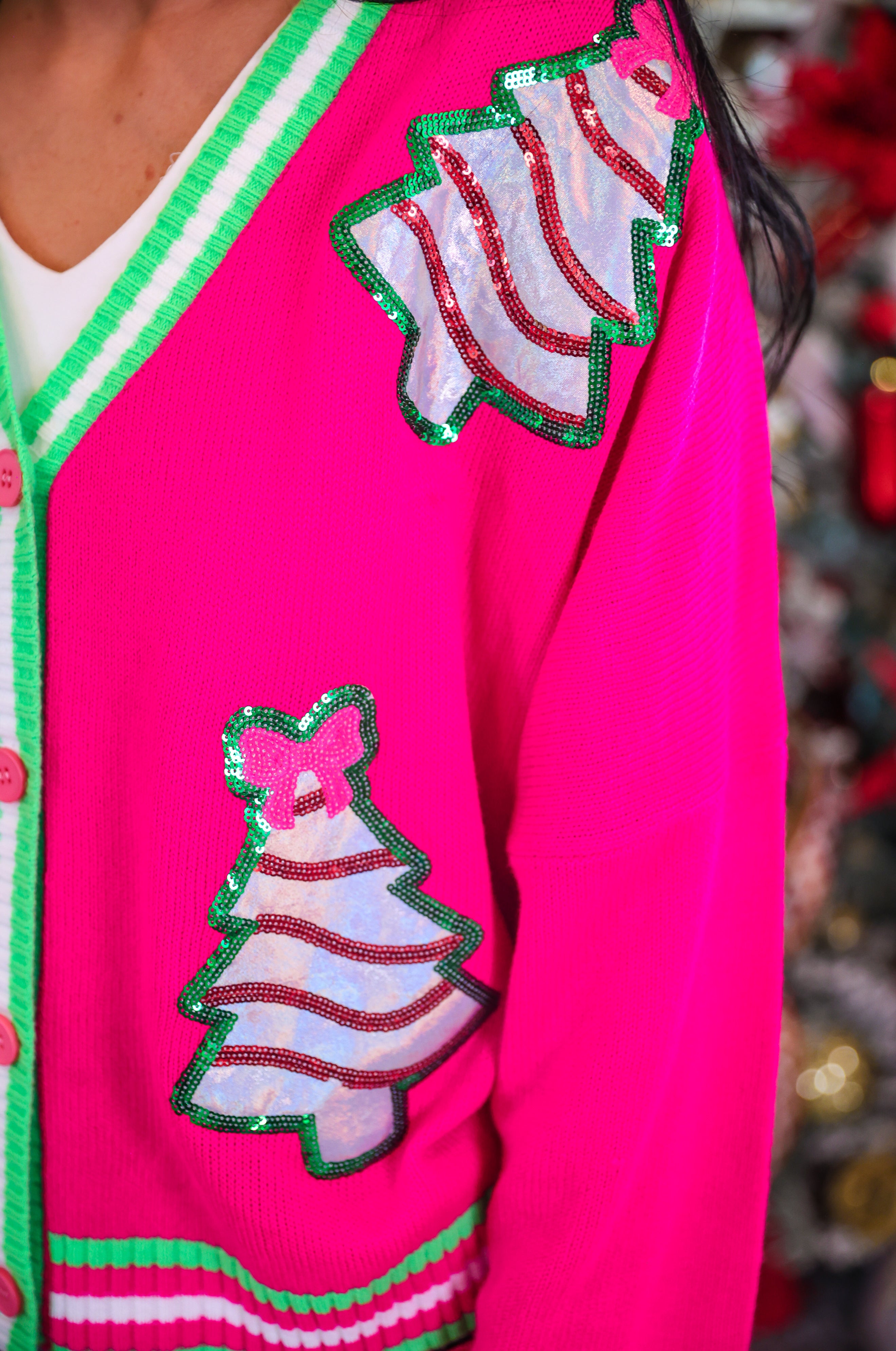 Pre Order Pink Bow Christmas Treat Cardigan