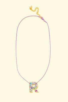 Taylor Elliott | Rainbow Confetti Letter Necklace