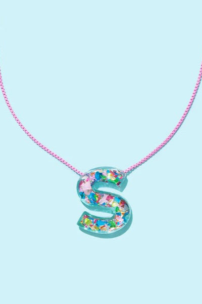 Taylor Elliott | Rainbow Confetti Letter Necklace