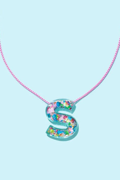 Taylor Elliott | Rainbow Confetti Letter Necklace