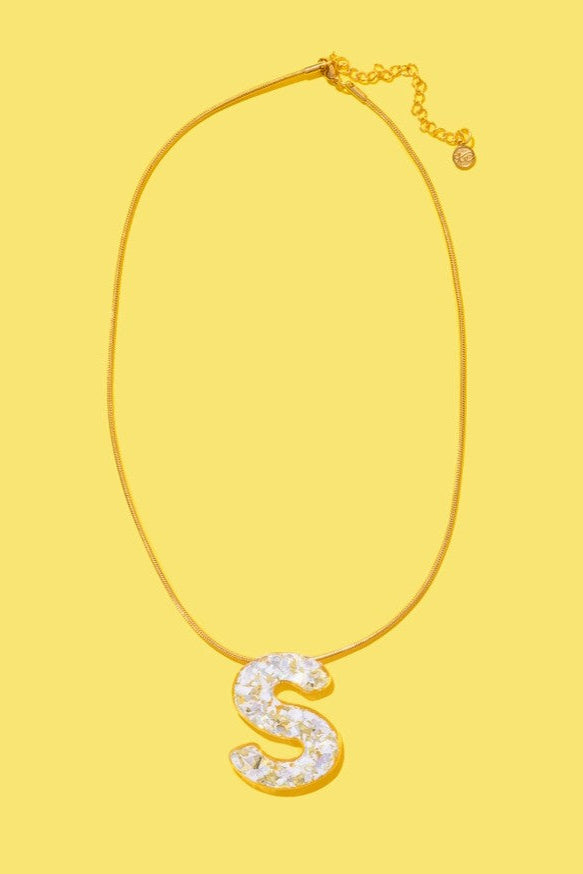 Taylor Elliott | Pearl Confetti Letter Necklace
