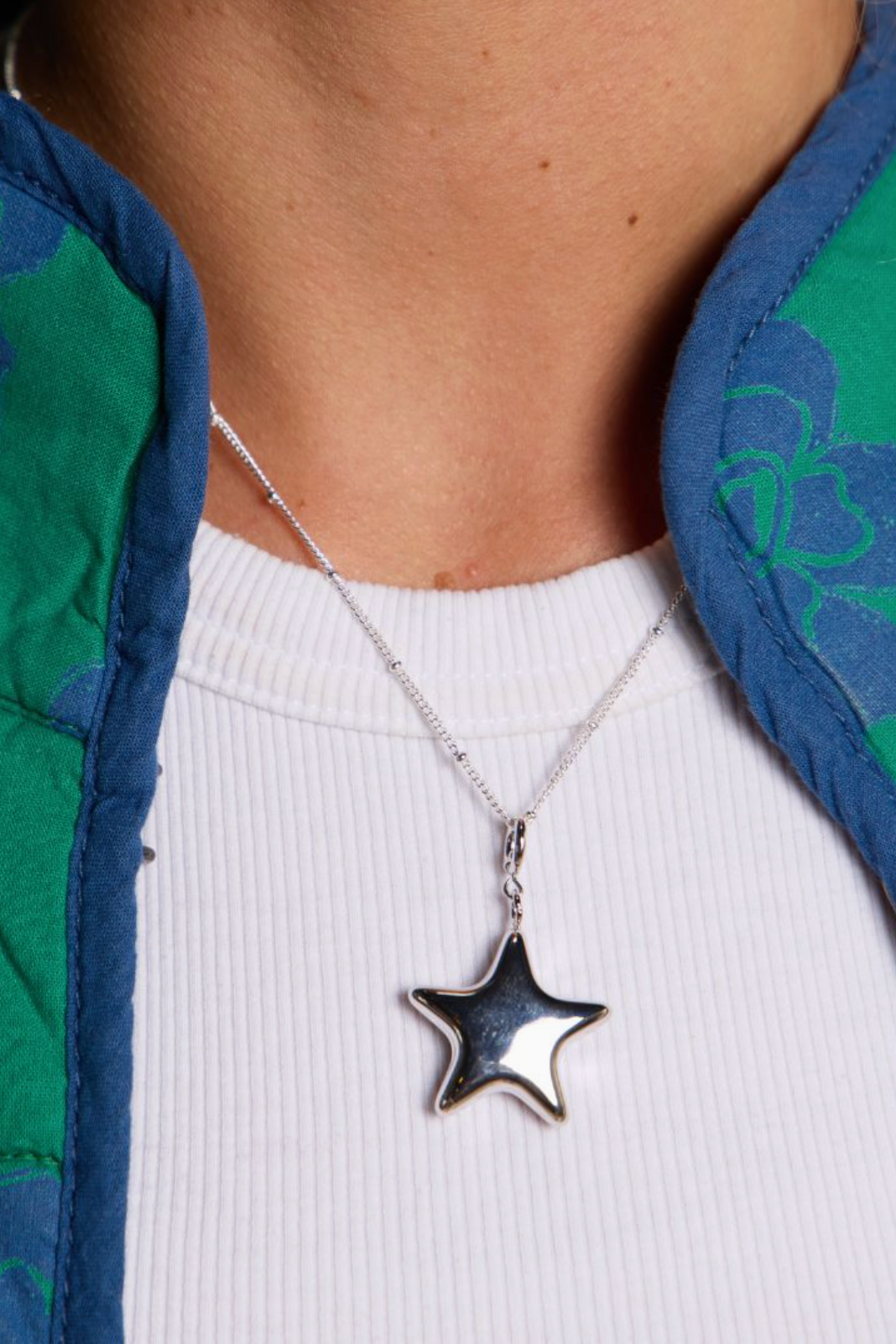 Nickel & Suede Large Star Charm | Gold or Silver