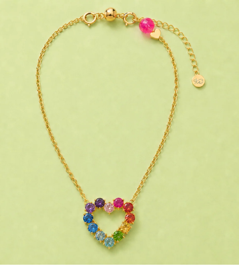 Katie Rainbow Heart Necklace