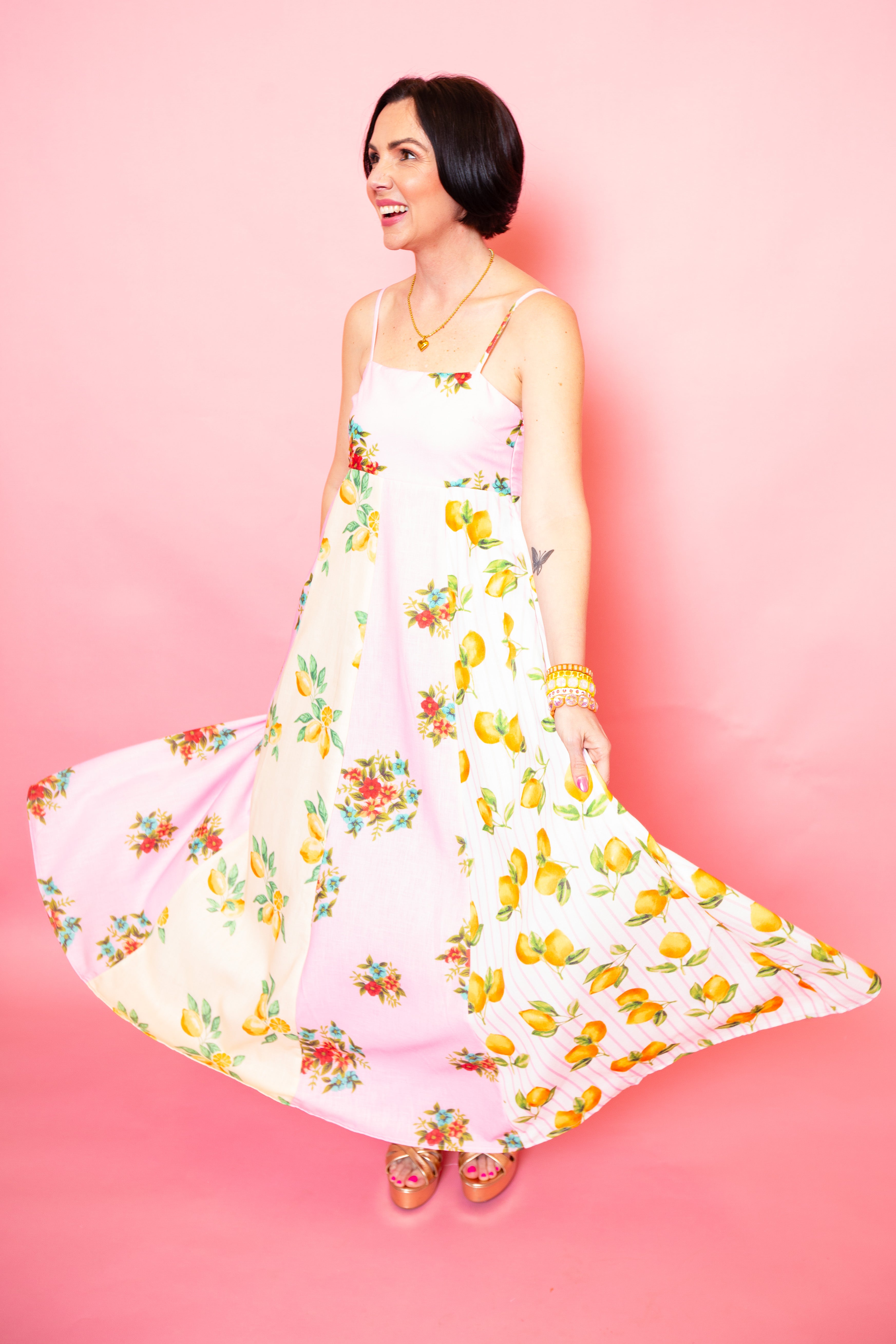 Lemon Zest Colorblock Maxi Dress