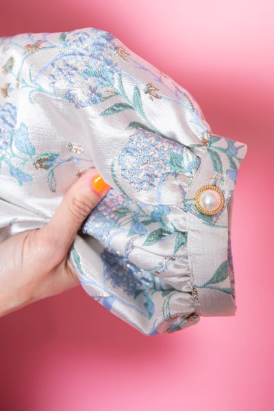 Brianna Cannon | Bib Dress - Hydrangea Jacquard