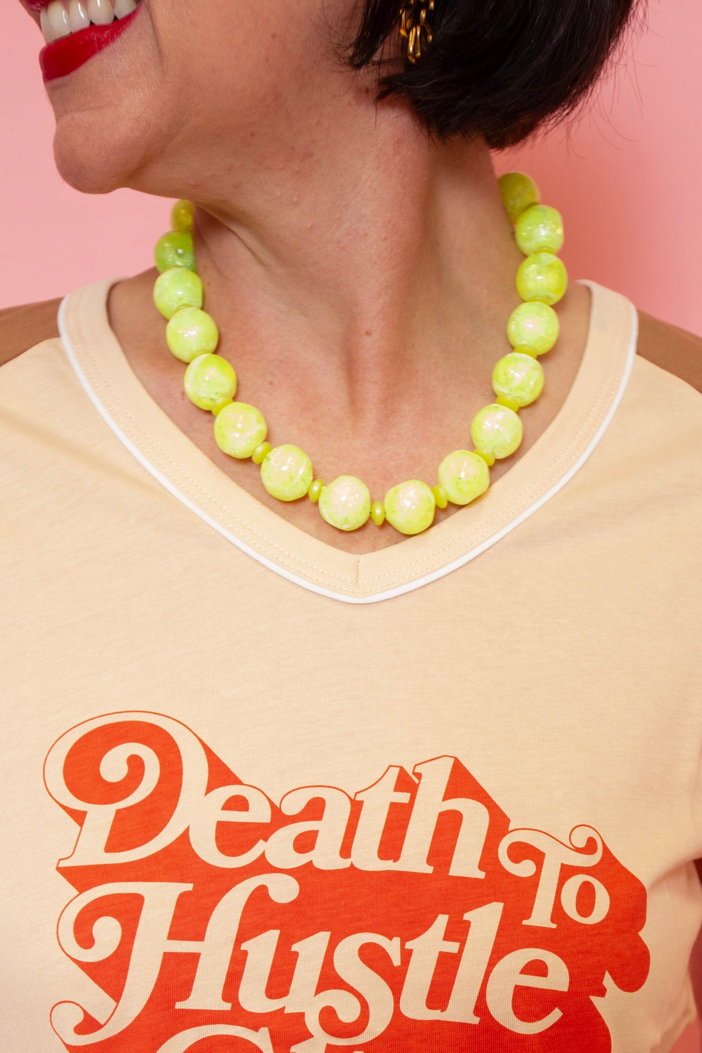 Leetie Lovendale | Neon Lime Green Bubble Necklace