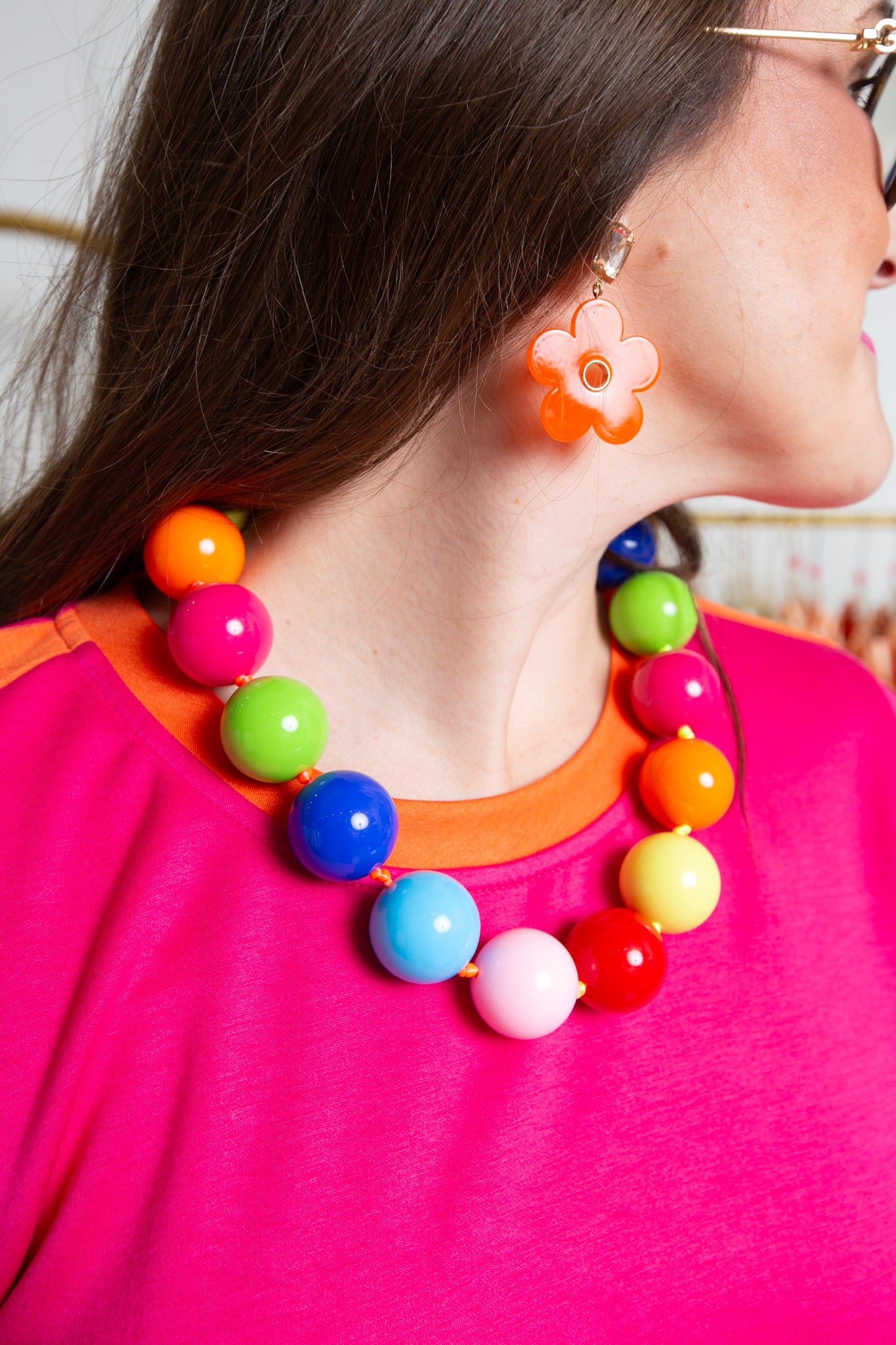 Rainbow Gumball Beaded Necklace