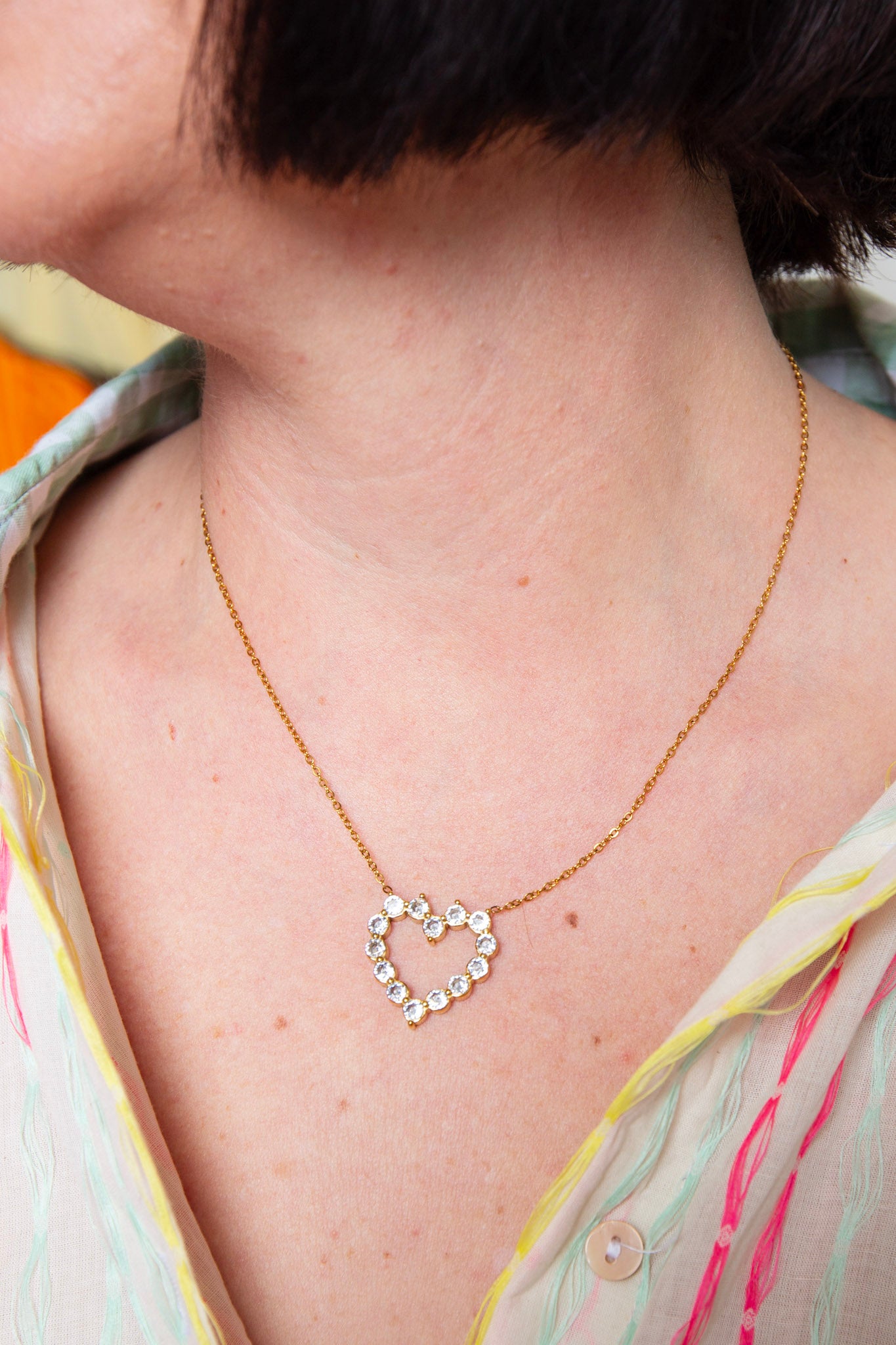 Chansutt Pearls | Diamond Heart Necklace