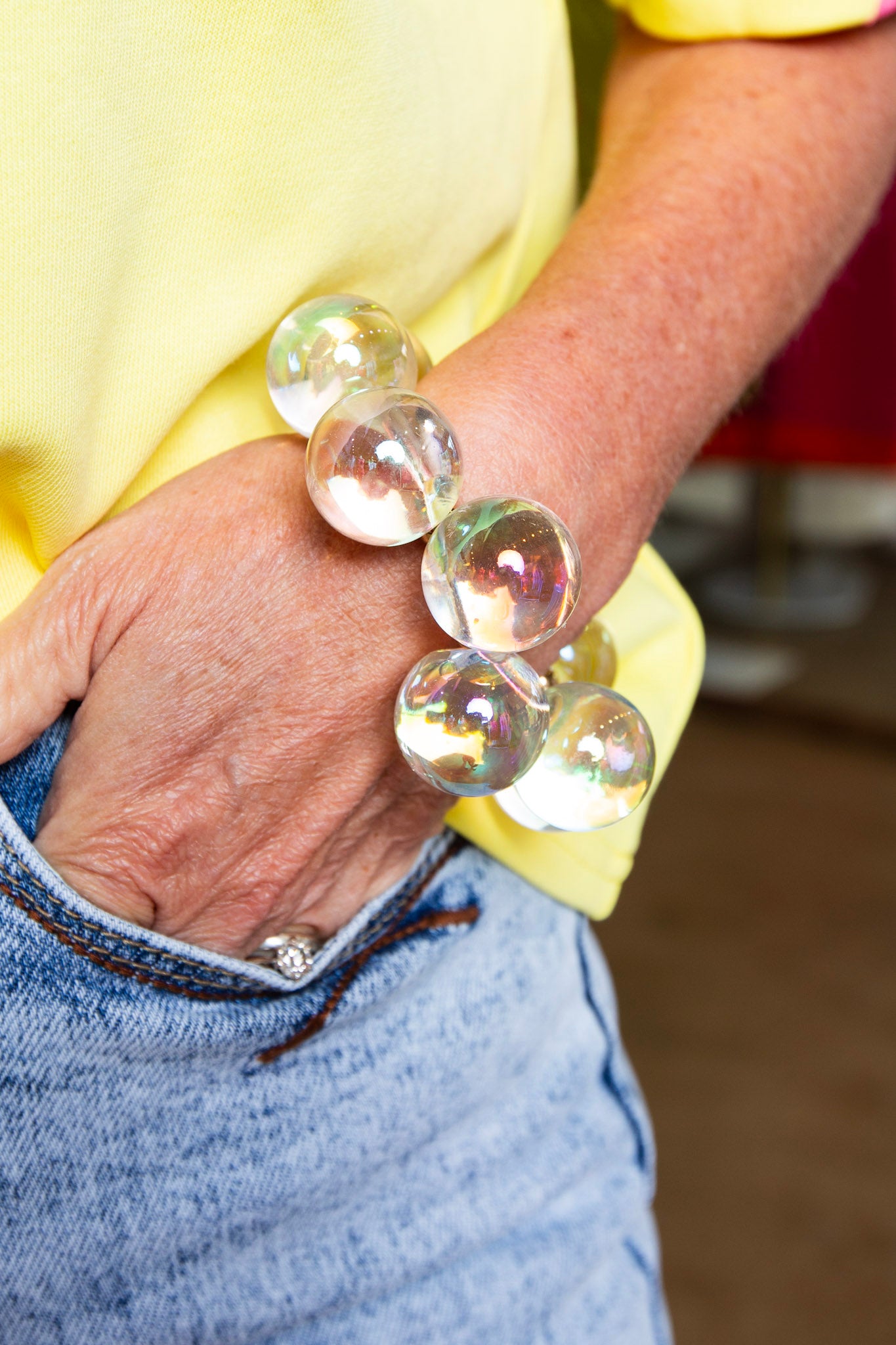 Clear Iridescent Bubble Bracelet