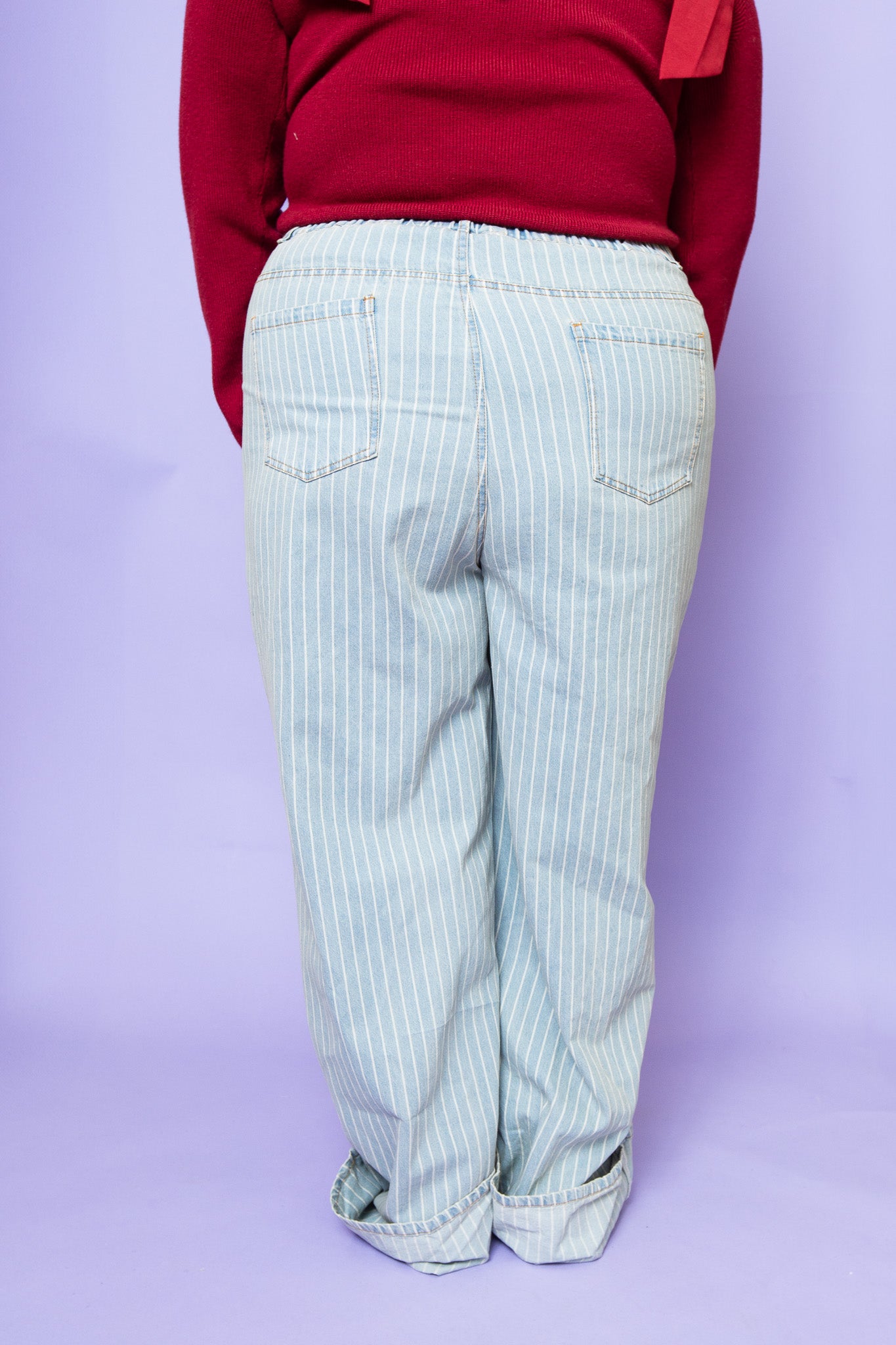 Stripe Wide Leg Denim | Plus