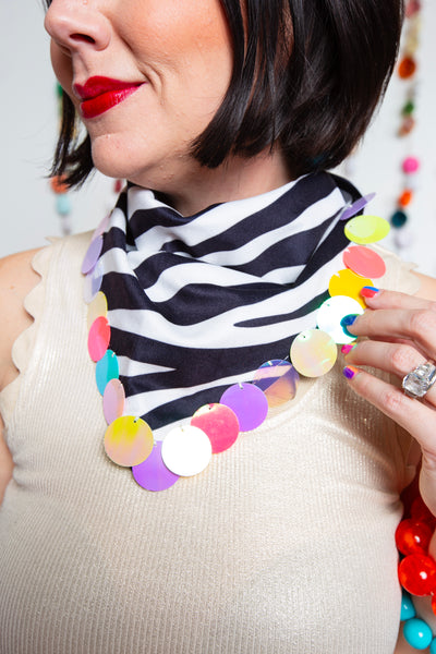 Zebra Sequin Bandana