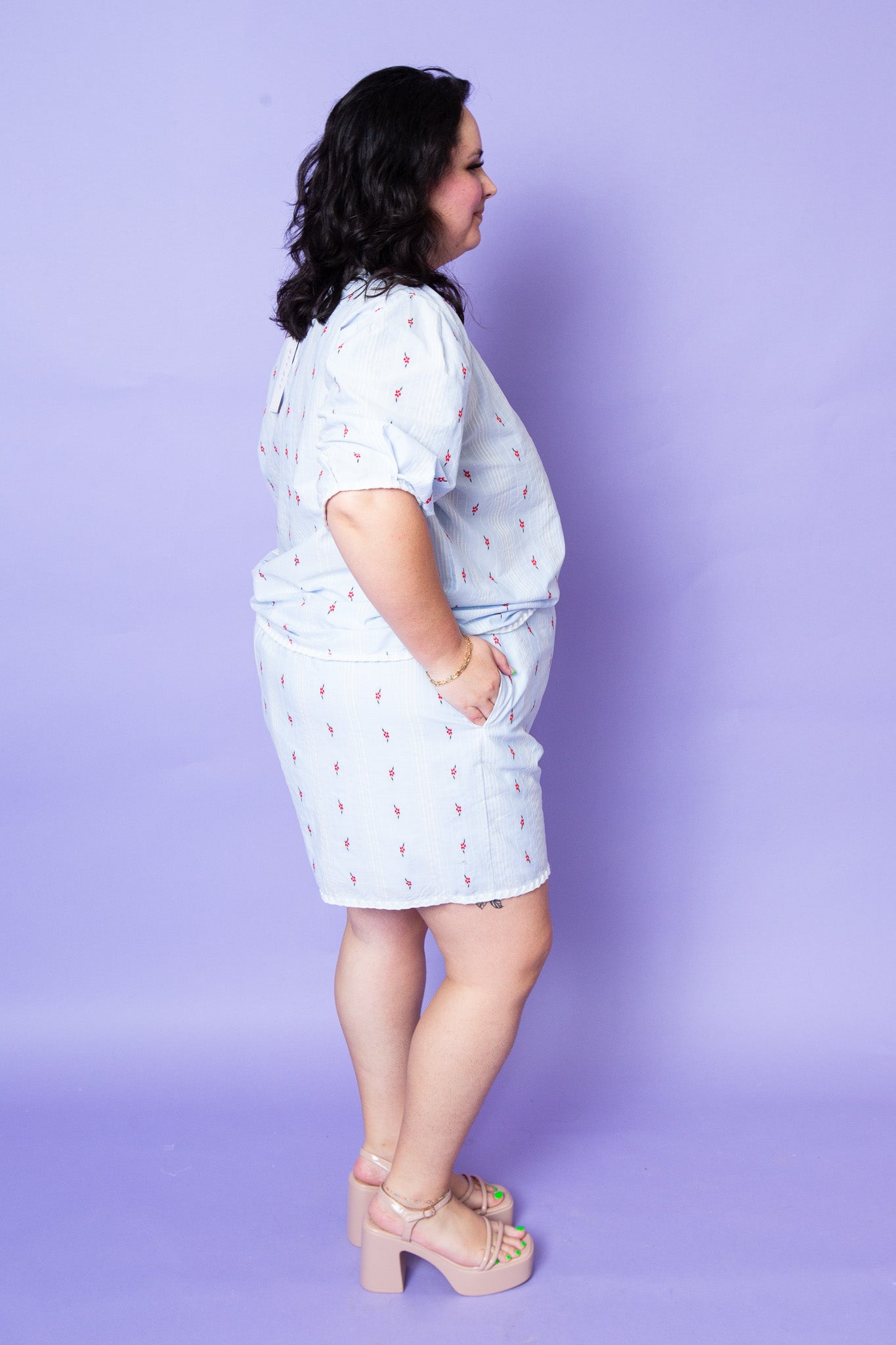 Blue Garden Dreams Top | Plus